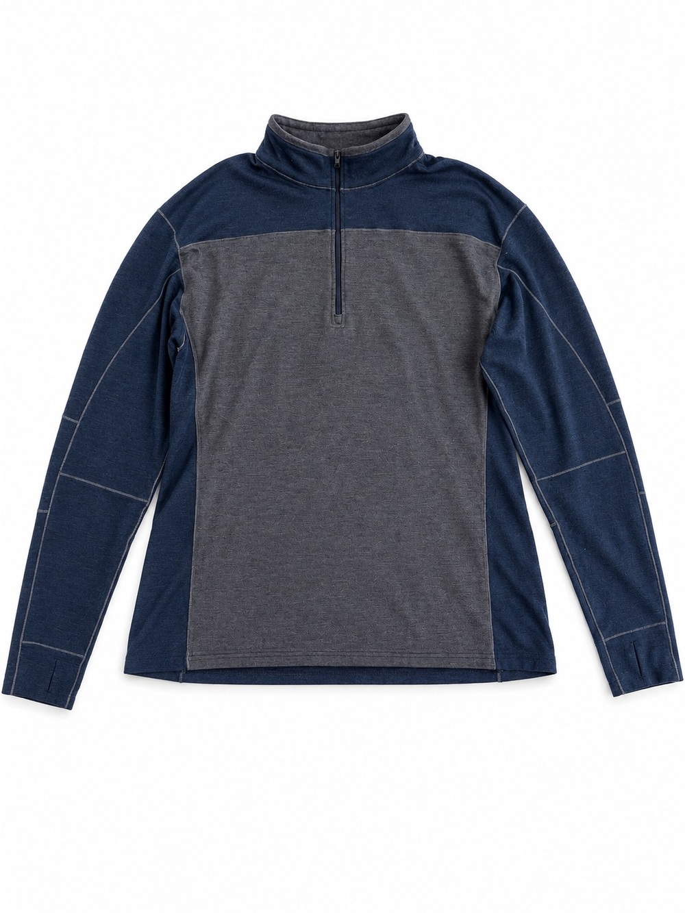 KUHL Merino Wool Blend 1/4 Zip Base Layer Pullover Blue Gray Men’s XXL